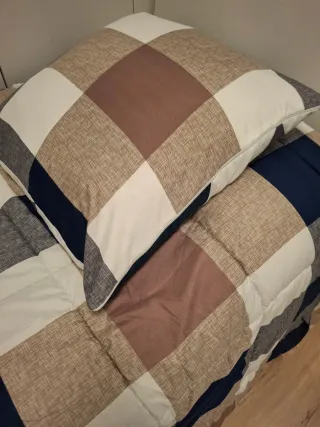 Edredón individual geométrico reversible