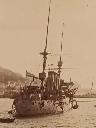 Foto original naval militar acorazados Gibraltar