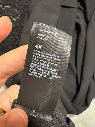 Vestido H&M encaje negro talla L