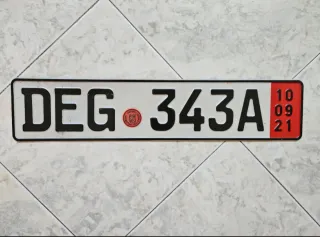 Targa auto tedesca da collezione DEG 343A