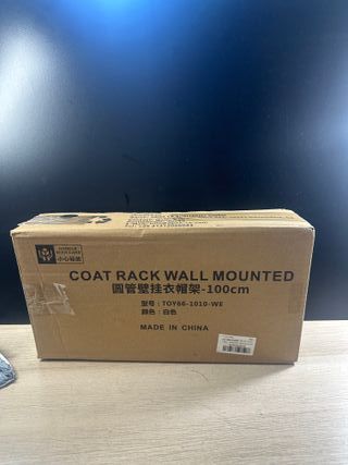 Perchero de Pared Vertical de Metal - 100 cm Blanco