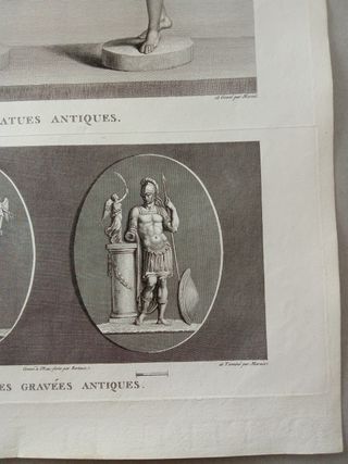 Incisione Mongez - Venere e Vittoria Alata (Nike)