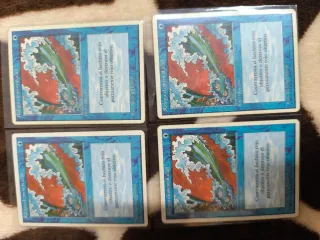 4 Cartas Magic Ráfaga Elemental Azul 1995