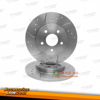 KIT DE 2 DISCOS DE FRENO PERFORADOS Y RANURADOS 2