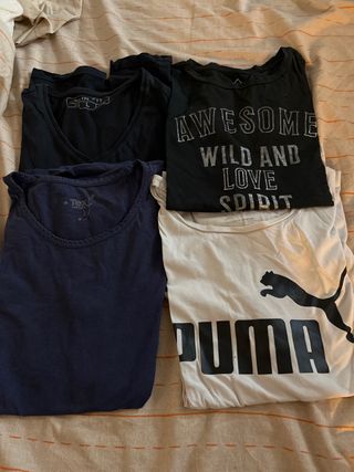4 Camisetas Talla M y L básicas
