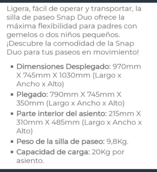 Silla Gemelar Valco Baby Snap Duo Ultra