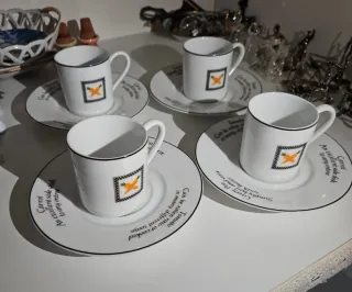Set 4 tazzine caffè con decoro carota