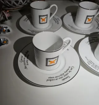 Set 4 tazzine caffè con decoro carota