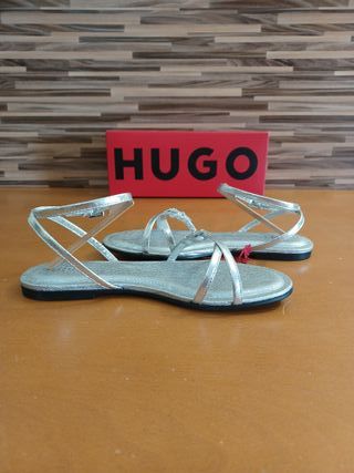 Sandalias HUGO plateadas talla 38