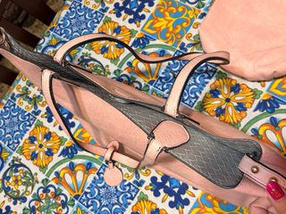 Borsa shopper rosa con pochette