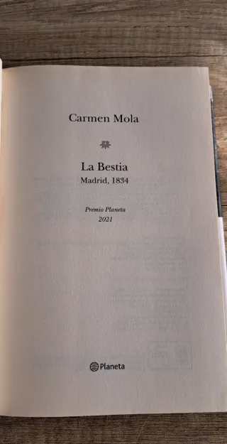 La Bestia / Carmen Mola / Premio Planeta 2021