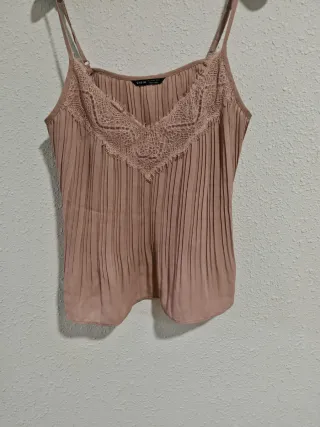 Top lencero rosa plisado SHEIN T. L