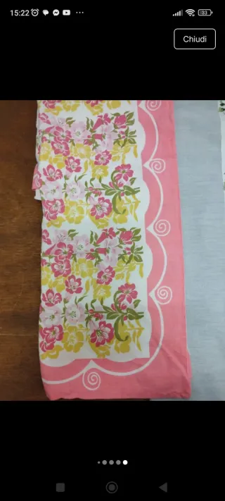 Federe cuscino cotone vintage floreale