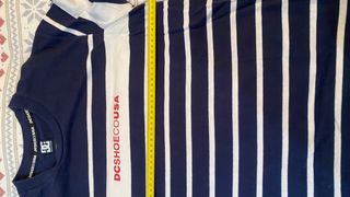 Camiseta DC Shoes Rayas Azul y Blanca