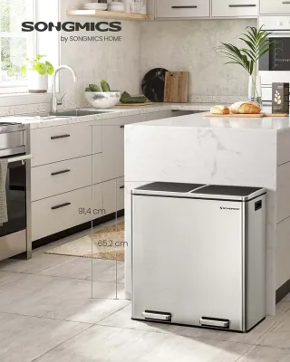 Papelera, Cubo de Basura Doble Songmics LTB60NL