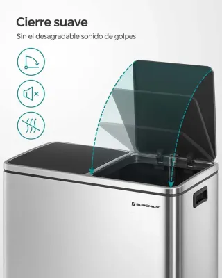 Papelera, Cubo de Basura Doble Songmics LTB60NL