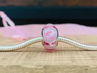 Charm | Murano Rosa con Flores rosas