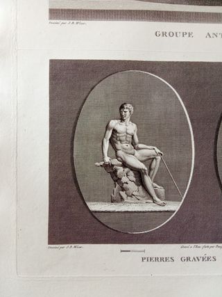 Incisione Mongez - I Lottatori e Atleti - Wicar