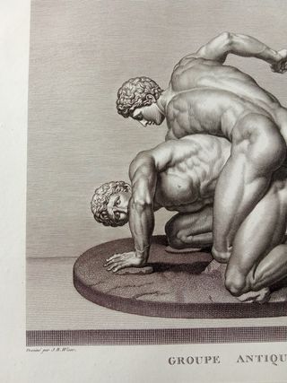 Incisione Mongez - I Lottatori e Atleti - Wicar