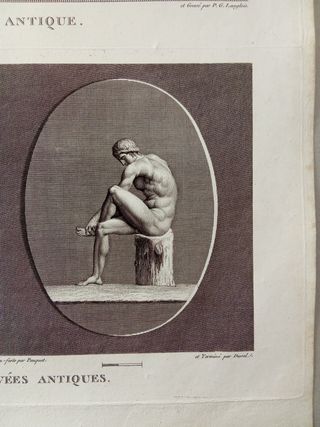 Incisione Mongez - I Lottatori e Atleti - Wicar