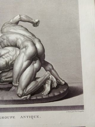 Incisione Mongez - I Lottatori e Atleti - Wicar