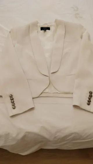 Chaqueta Mango Blanca Manga Botones XL