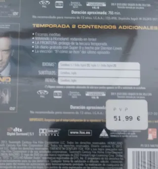 DVD Homeland Temporadas 1 y 2