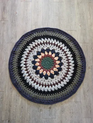 Alfombra redonda artesanal estilo Bohochic/Bohemio