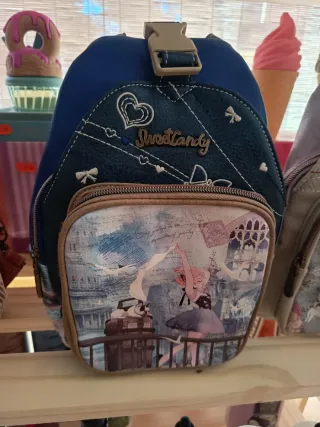 Mochila azul Sweet Candy con estampado