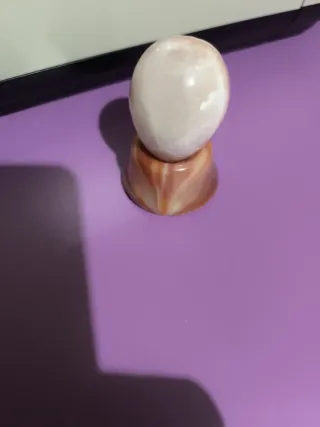 Huevo de Mármol Rosa y Blanco