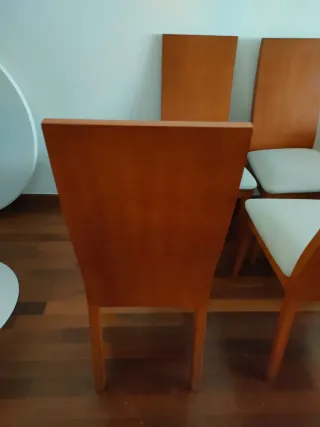 Pack 4 Sillas Comedor Madera y Tela