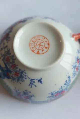 Lote 5 Tazas y Platos Porcelana Japonesa