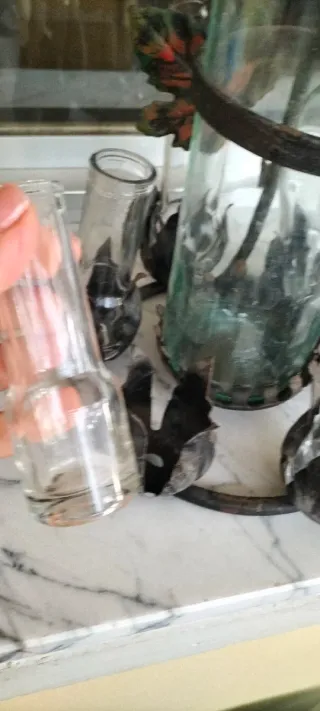 Porta bottiglia ferro battuto con bicchierini