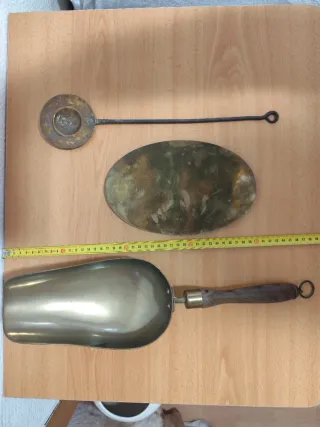 Utensilios latón antiguos cocina