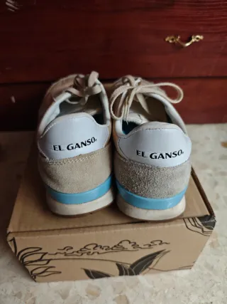 Zapatillas El Ganso Talla 43 Beige y Azul