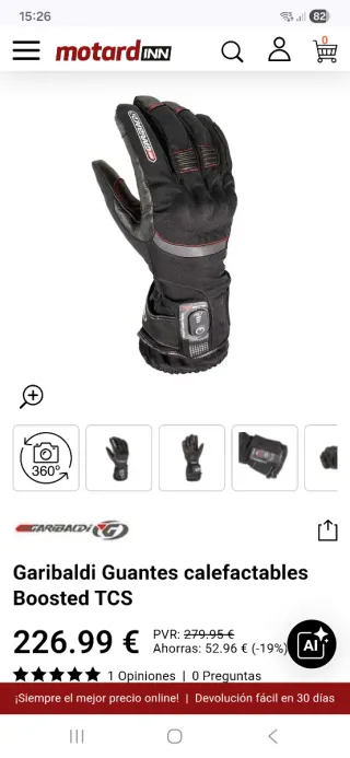 Guantes de moto invierno calefactados talla M