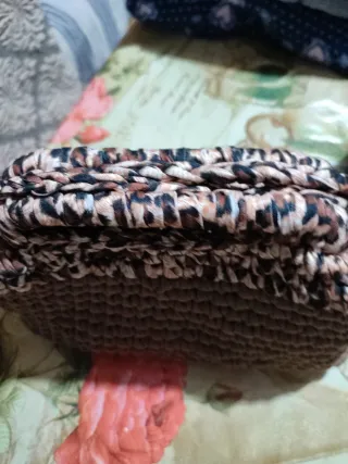 Borsetta artigianale marrone e fantasia