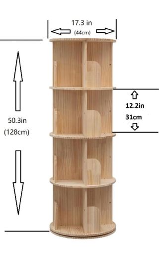 Estantería giratoria libros madera pino