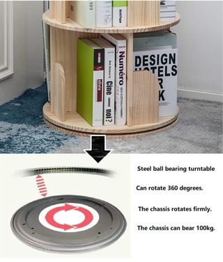 Estantería giratoria libros madera pino