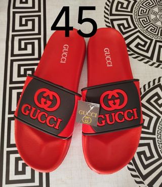 Chanclas Talla 45 Rojas y Negras