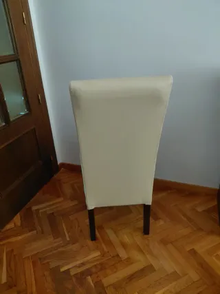 6 Sillas Comedor Piel y Madera