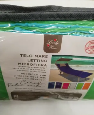 Telo mare lettino microfibra con tasche
