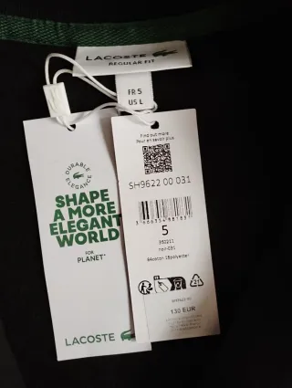 Sudadera Lacoste Negra Hombre