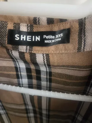 Camisa cuadros SHEIN beige XXS