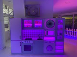 Cocina de juguete madera con luces led