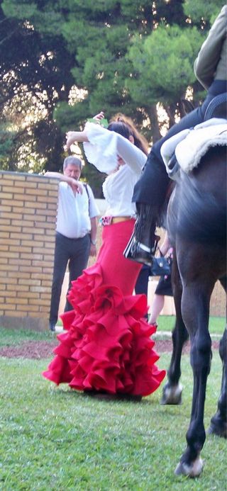 Falda flamenca roja talla 38-40