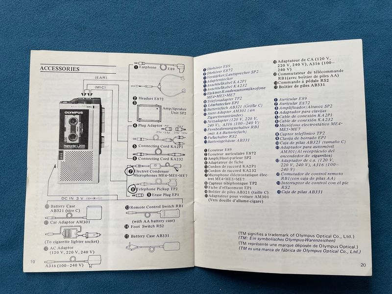 Grabadora Olympus Pearlcorder L200 Microcassette afbeelding 10