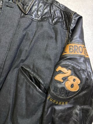 Giacca Varsity Iceberg Pelle Lana Made in Italy