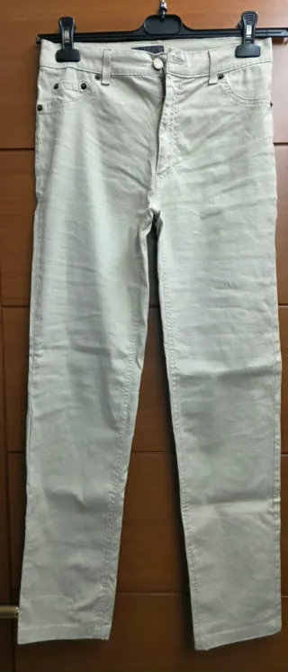 Rocco Barocco Jeans Beige in misto Lino Tg 42
