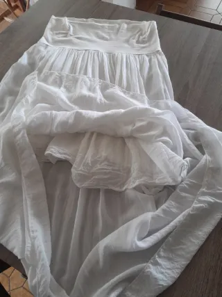 Abito lungo a fascia bianco